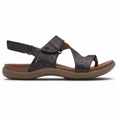 Rockport Cobb Hill Rubey Thong Sandalen Damen Schwarz RZB-720538